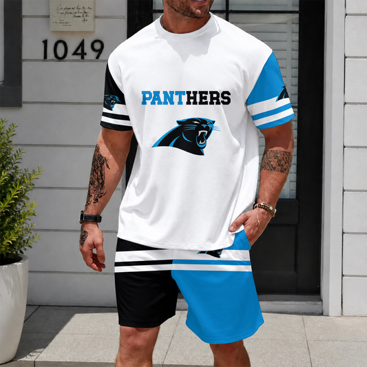 [TOUCHDOWN DEAL] NEWCUSTOMIZED NFL23 CLP CAROLINA PANTHERS UNISEX T-SHIRT & SHORTS SET