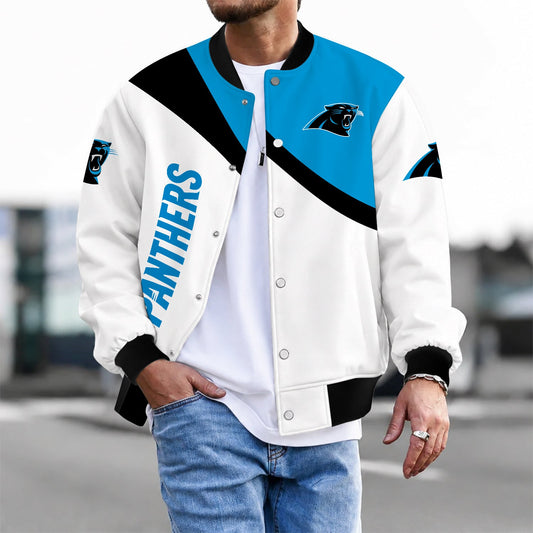 [TOUCHDOWN DEAL] NEW CUSTOMIZED NFL23 CLP CAROLINA PANTHERS SATIN VARSITY & BASEBALL JACKET