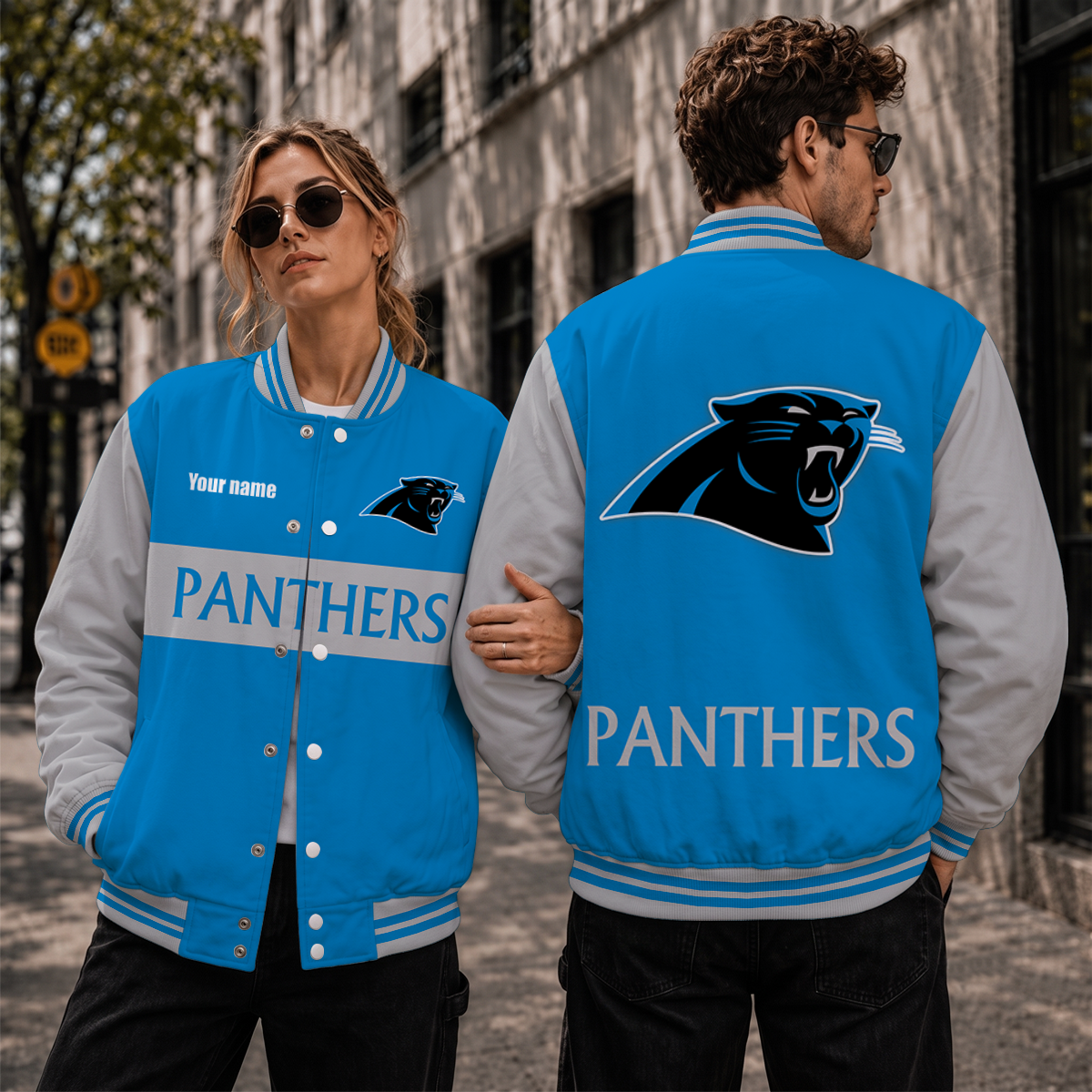 [TOUCHDOWN DEAL] NEW CUSTOMIZED NFL23 CLP CAROLINA PANTHERS SATIN VARSITY & BASEBALL JACKET