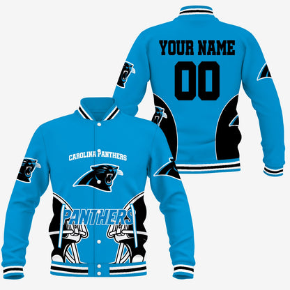 [TOUCHDOWN DEAL] NEW CUSTOMIZED NFL23 CLP CAROLINA PANTHERS SATIN VARSITY & BASEBALL JACKET