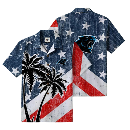 [TOUCHDOWN DEAL] NEW CUSTOMIZED NFL23 CLP CAROLINA PANTHERS PATRIOTIC 250 USA HAWAIIAN SHIRT