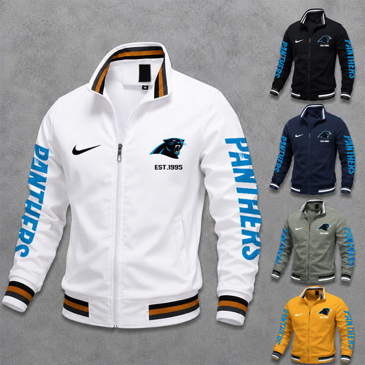 [TOUCHDOWN DEAL] NEW CUSTOMIZED NFL23 CLP CAROLINA PANTHERS MEN'S CASUAL JACKET