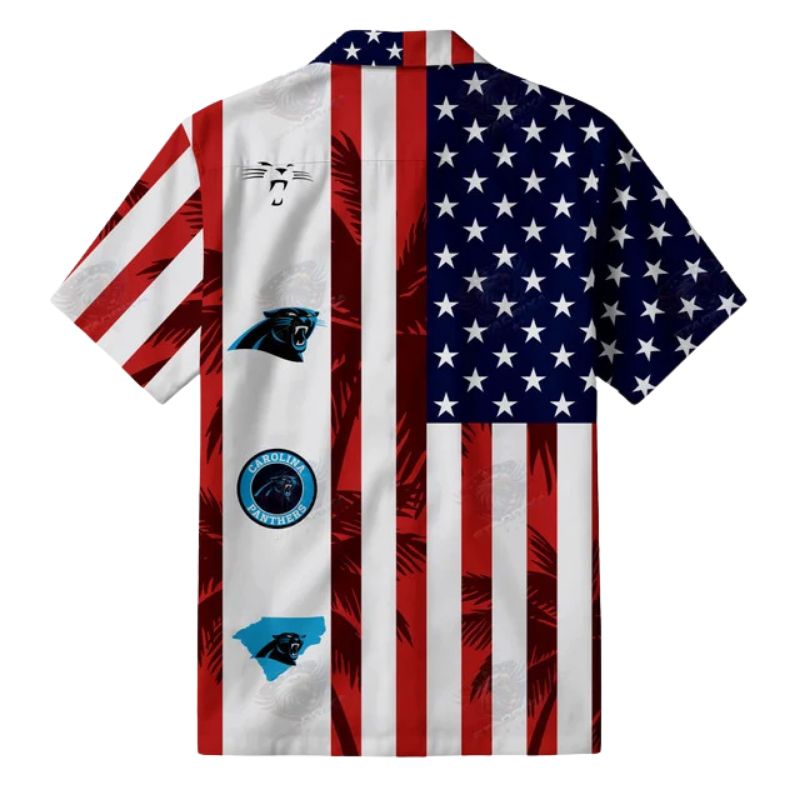 [TOUCHDOWN DEAL] NEW CUSTOMIZED NFL23 CLP CAROLINA PANTHERS PATRIOTIC 250 USA HAWAIIAN SHIRT