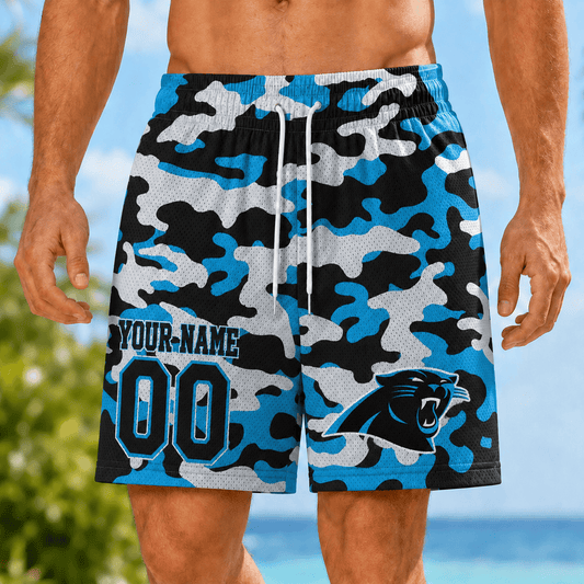 [TOUCHDOWN DEAL] NEW CUSTOMIZED NFL23 CLP CAROLINA PANTHERS SHORT PANTS