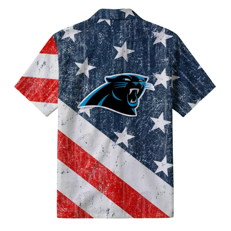 [TOUCHDOWN DEAL] NEW CUSTOMIZED NFL23 CLP CAROLINA PANTHERS PATRIOTIC 250 USA HAWAIIAN SHIRT
