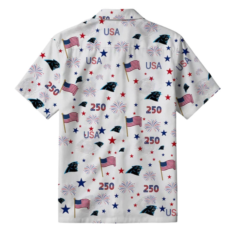 [TOUCHDOWN DEAL] NEW CUSTOMIZED NFL23 CLP CAROLINA PANTHERS PATRIOTIC 250 USA HAWAIIAN SHIRT