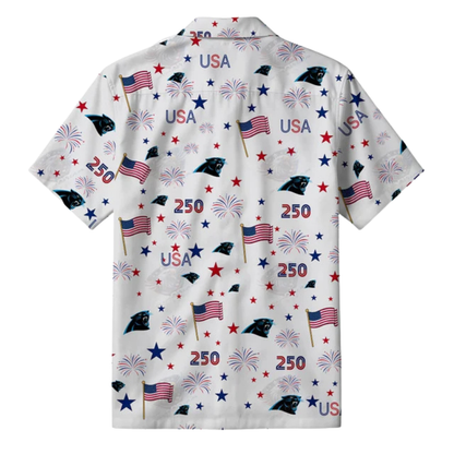 [TOUCHDOWN DEAL] NEW CUSTOMIZED NFL23 CLP CAROLINA PANTHERS PATRIOTIC 250 USA HAWAIIAN SHIRT