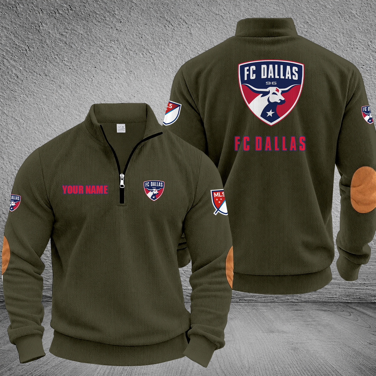 [GOAL DEAL] NEW CUSTOMIZED MLS23 FCD FC DALLAS MULTICOLOR STRIPED QUATER ZIP SWEATSHIRT
