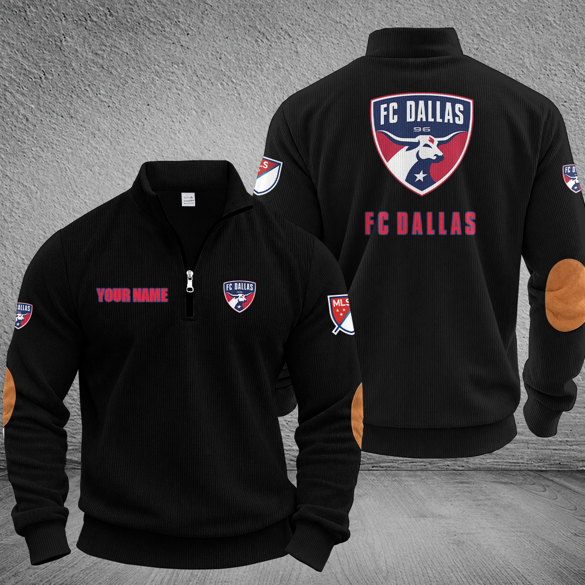 [GOAL DEAL] NEW CUSTOMIZED MLS23 FCD FC DALLAS MULTICOLOR STRIPED QUATER ZIP SWEATSHIRT