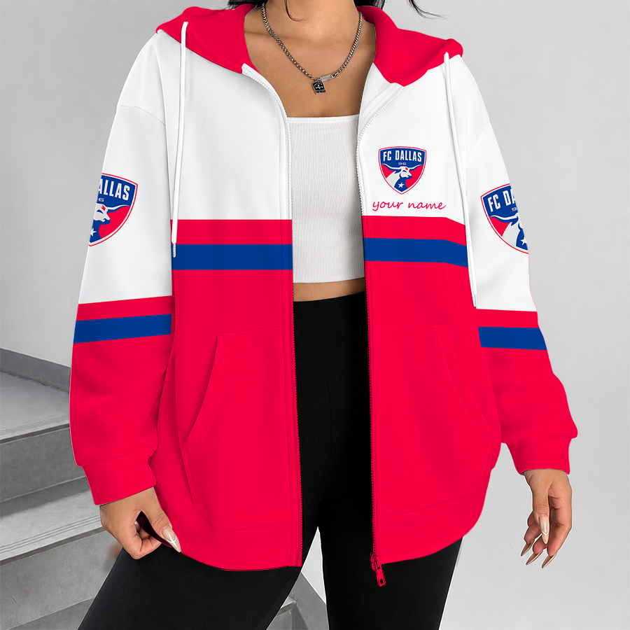 [GOAL DEAL] NEW CUSTOMIZED MLS23 FCD FC DALLAS ZIP HOODIE