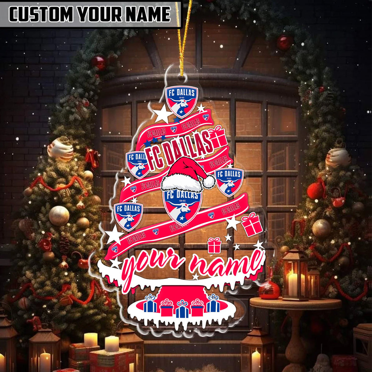 [GOAL DEAL] NEW CUSTOMIZED MLS23 FCD FC DALLAS CHRISTMAS ACRYLIC ORNAMENT