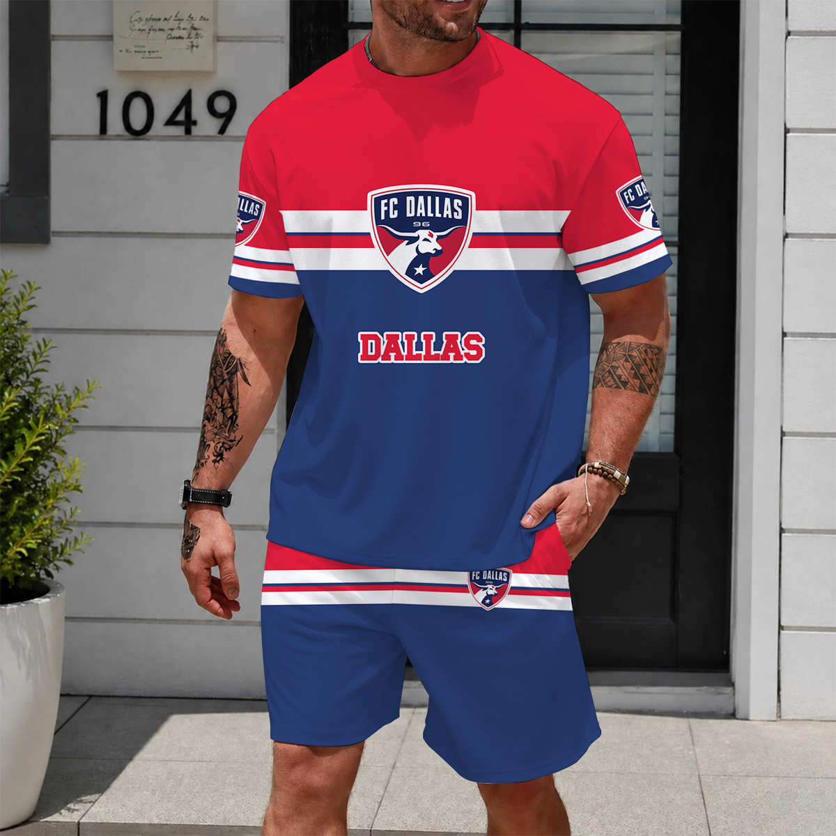 [GOAL DEAL] NEW CUSTOMIZED MLS23 FCD FC DALLAS UNISEX T-SHIRT & SHORTS SET