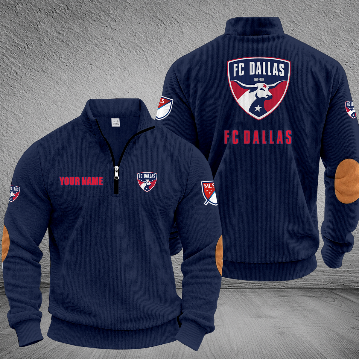 [GOAL DEAL] NEW CUSTOMIZED MLS23 FCD FC DALLAS MULTICOLOR STRIPED QUATER ZIP SWEATSHIRT