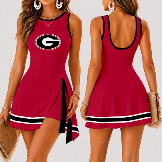 [TOUCHDOWN DEAL] NEW CUSTOMIZED NCAA FBS06 GEB GEORGIA BULLDOGS WOMEN'S SUMMER SKORT DRESS