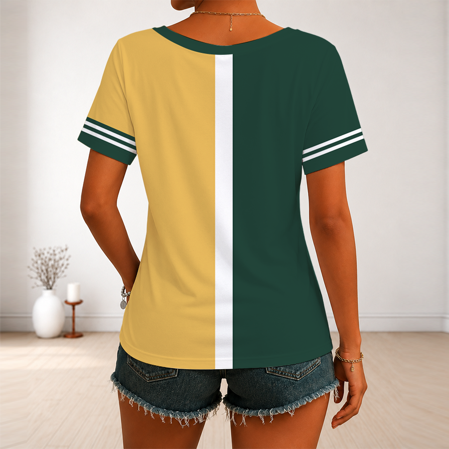 [HOMERUN DEAL] NEW CUSTOMIZED MLB23 OAS OAKLAND ATHLETICS V-NECK FEMALE SHIRT