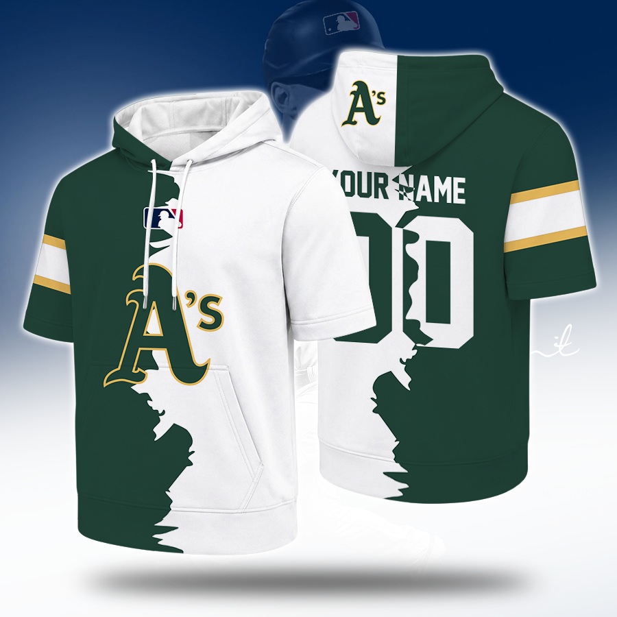 [HOMERUN DEAL] NEW CUSTOMIZED MLB23 OAS OAKLAND ATHLETICS SHORT SLEEVE HOODIE