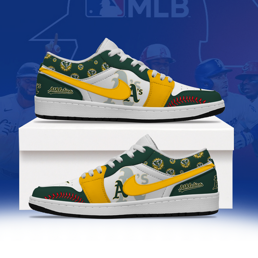 [HOMERUN DEAL] NEW CUSTOMIZED MLB23 OAS OAKLAND ATHLETICS AIR JORDAN LOW SHOES