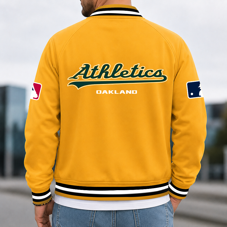 [HOMERUN DEAL] NEW CUSTOMIZED MLB23 OAS OAKLAND ATHLETICS MULTICOLOR MEN'S CASUAL JACKET