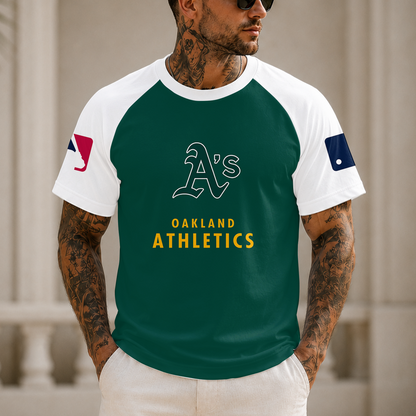 [HOMERUN DEAL] NEW MLB23 OAS OAKLAND ATHLETICS CUSTOMIZED RAGLAN TEE