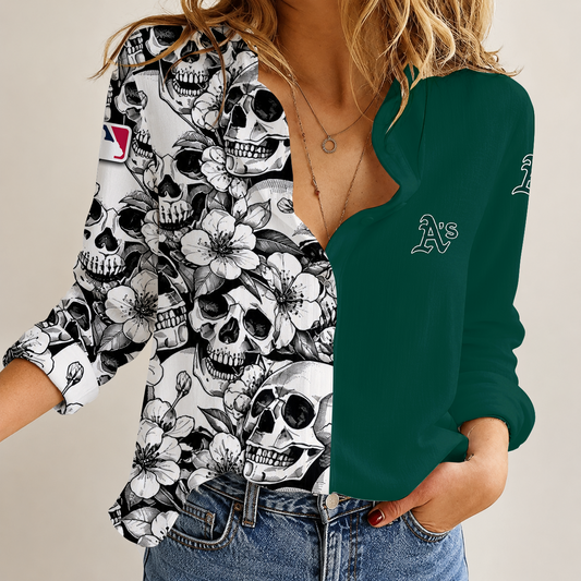 [HOMERUN DEAL] NEW CUSTOMIZED MLB23 OAS OAKLAND ATHLETICS WOMEN'S CASUAL SHIRT