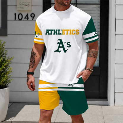 [HOMERUN DEAL] NEW CUSTOMIZED MLB23 OAS OAKLAND ATHLETICS UNISEX T-SHIRT & SHORTS SET