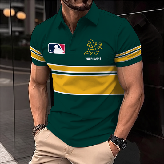 [HOMERUN DEAL] NEW CUSTOMIZED MLB23 OAS OAKLAND ATHLETICS POLO SHIRT
