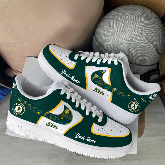[HOMERUN DEAL] NEW CUSTOMIZED MLB23 OAS OAKLAND ATHLETICS AF1 SHOES