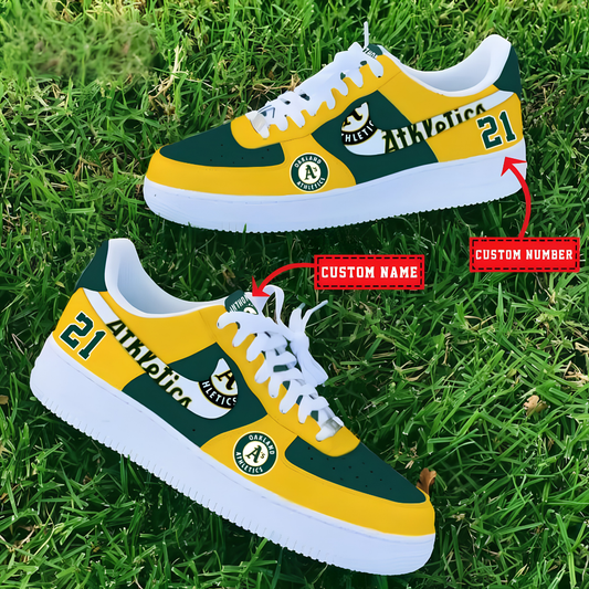 [HOMERUN DEAL] NEW CUSTOMIZED MLB23 OAS OAKLAND ATHLETICS AF1 SHOES