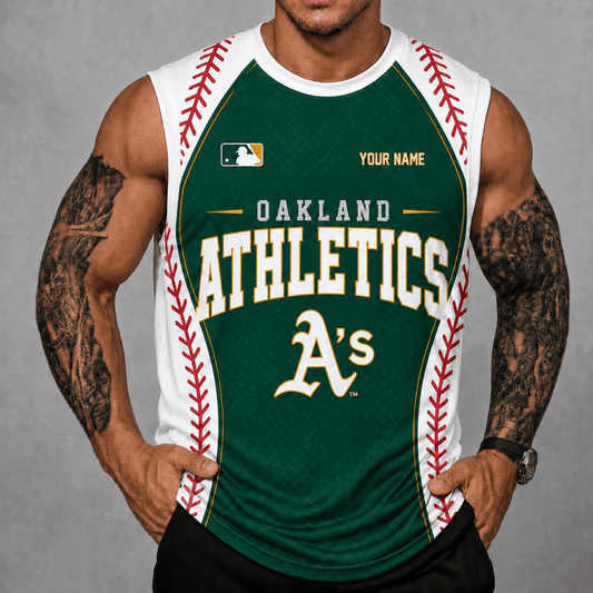 [HOMERUN DEAL] NEW CUSTOMIZED MLB23 OAS OAKLAND ATHLETICS TANK TOP & GYM SHIRT