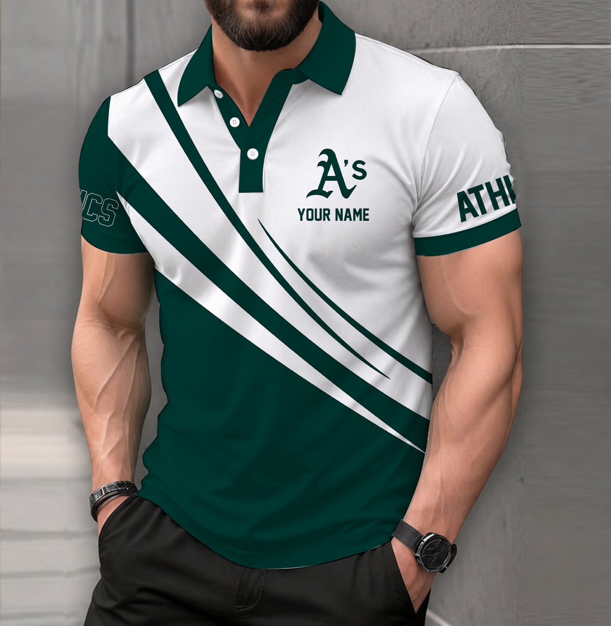 [HOMERUN DEAL] NEW CUSTOMIZED MLB23 OAS OAKLAND ATHLETICS POLO SHIRT