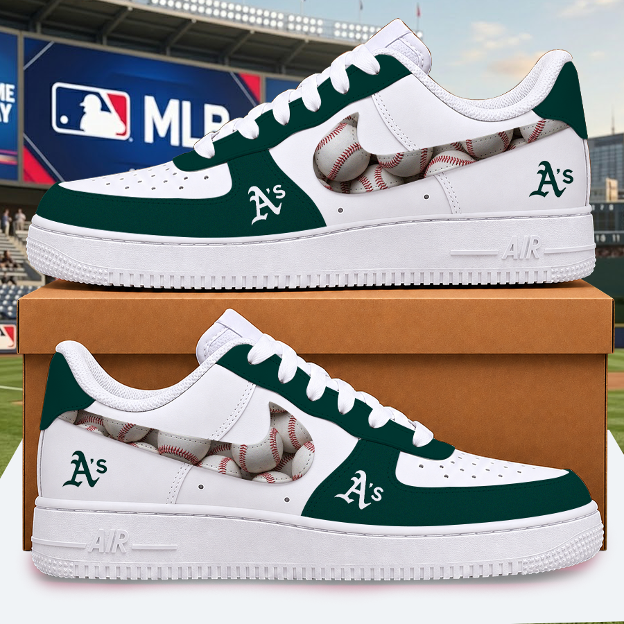 [HOMERUN DEAL] NEW CUSTOMIZED MLB23 OAS OAKLAND ATHLETICS AF1 SHOES