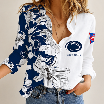 [TOUCHDOWN DEAL] NEW CUSTOMIZED NCAA FBS23 PNL PENN STATE NITTANY LIONS WOMEN CASUAL SHIRT