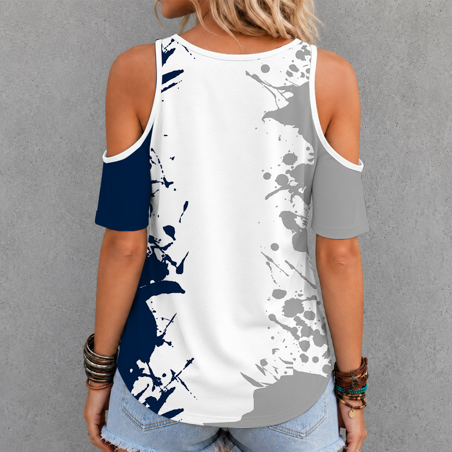 [TOUCHDOWN DEAL]NEW CUSTOMIZED NCAA FBS23 PNL PENN STATE NITTANY LIONS CRISS CROSS V-NECK TOP