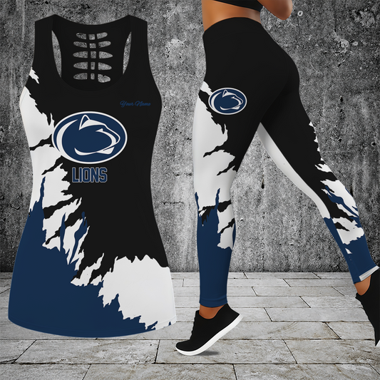 [TOUCHDOWN DEAL] NEW CUSTOMIZED NCAA FBS23 PNL PENN STATE NITTANY LIONS HOLLOW TANK TOP & LEGGINGS SET