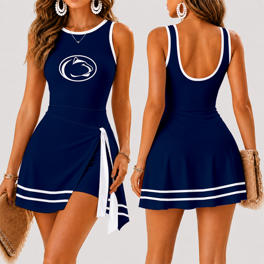[TOUCHDOWN DEAL] NEW CUSTOMIZED NCAA FBS23 PNL PENN STATE NITTANY LIONS WOMEN'S SUMMER SKORT DRESS