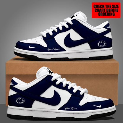 [TOUCHDOWN DEAL]NEW CUSTOMIZED NCAA FBS23 PNL PENN STATE NITTANY LIONS DUNK LOW SHOES