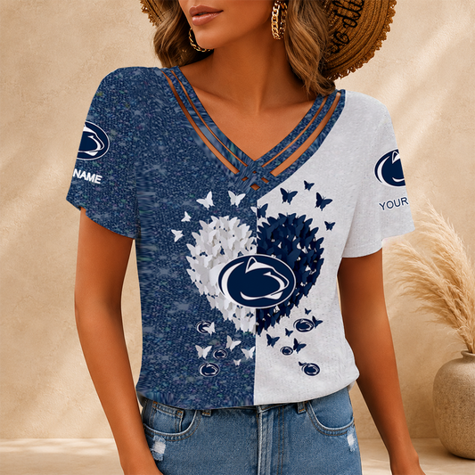 [TOUCHDOWN DEAL] NEW CUSTOMIZED NCAA FBS23 PNL PENN STATE NITTANY LIONS V-NECK SHIRT