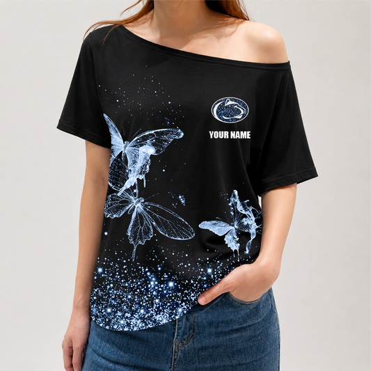 [TOUCHDOWN DEAL]NEW CUSTOMIZED NCAA FBS23 PNL PENN STATE NITTANY LIONS OFF-SHOULDER SHIRT