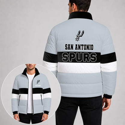 [SLAM DUNK DEAL] NEW CUSTOMIZED NBA23 SAS THE SPURS PUFFER JACKET