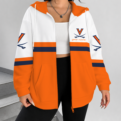 [FAN FAVORITE] NEW CUSTOMIZED NCAA MAM23 VIC VIRGINIA CAVALIERS STRAPPY ZIP HOODIE