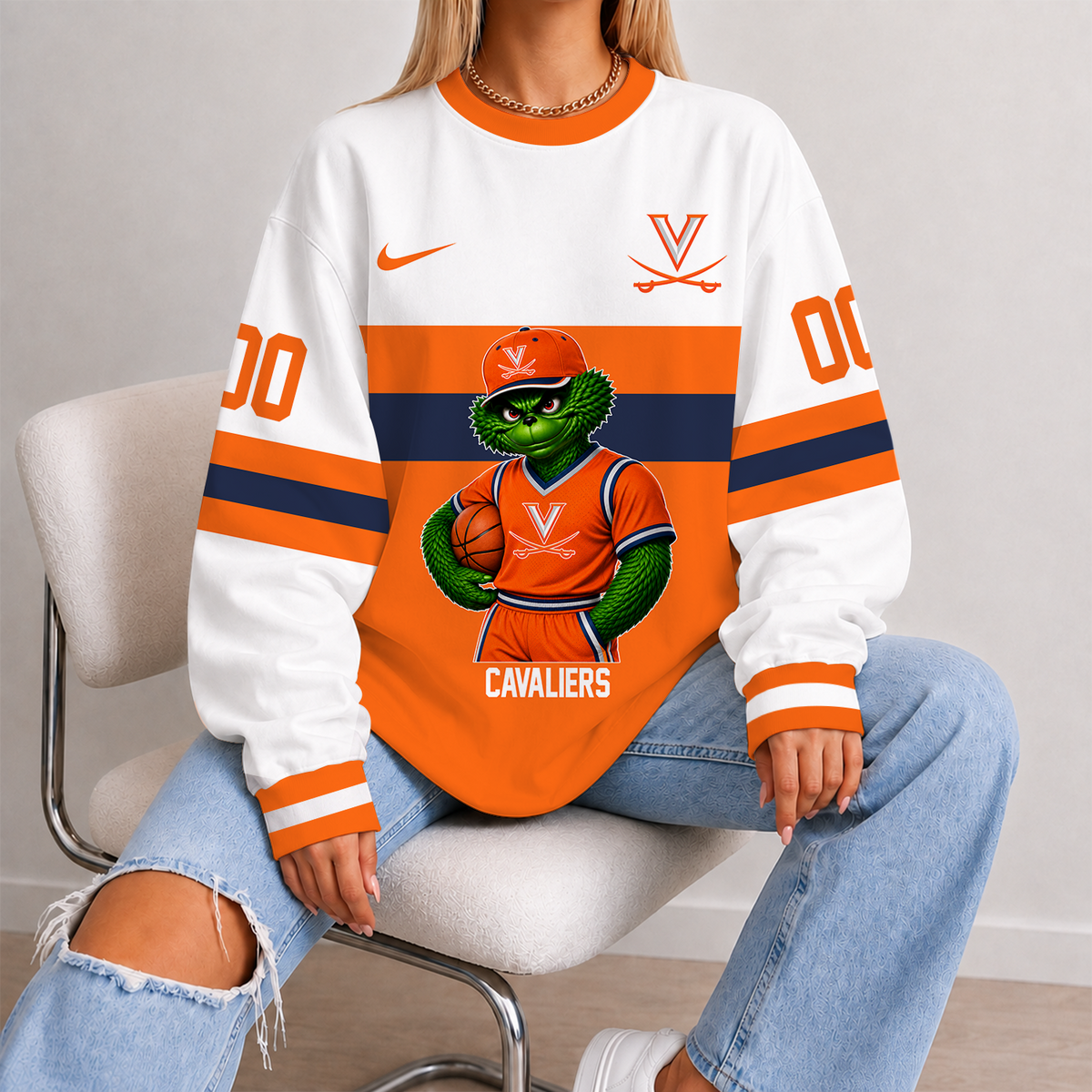[SLAM DUNK DEAL] NEW CUSTOMIZED NCAA MAM23 VIC VIRGINIA CAVALIERS STRAPPY UNISEX SWEATSHIRT