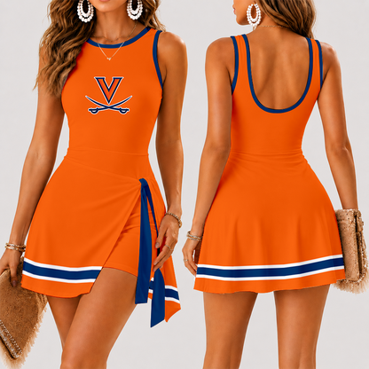 [FAN FAVORITE] NEW CUSTOMIZED NCAA MAM23 VIC VIRGINIA CAVALIERS WOMEN'S SUMMER SKORT DRESS