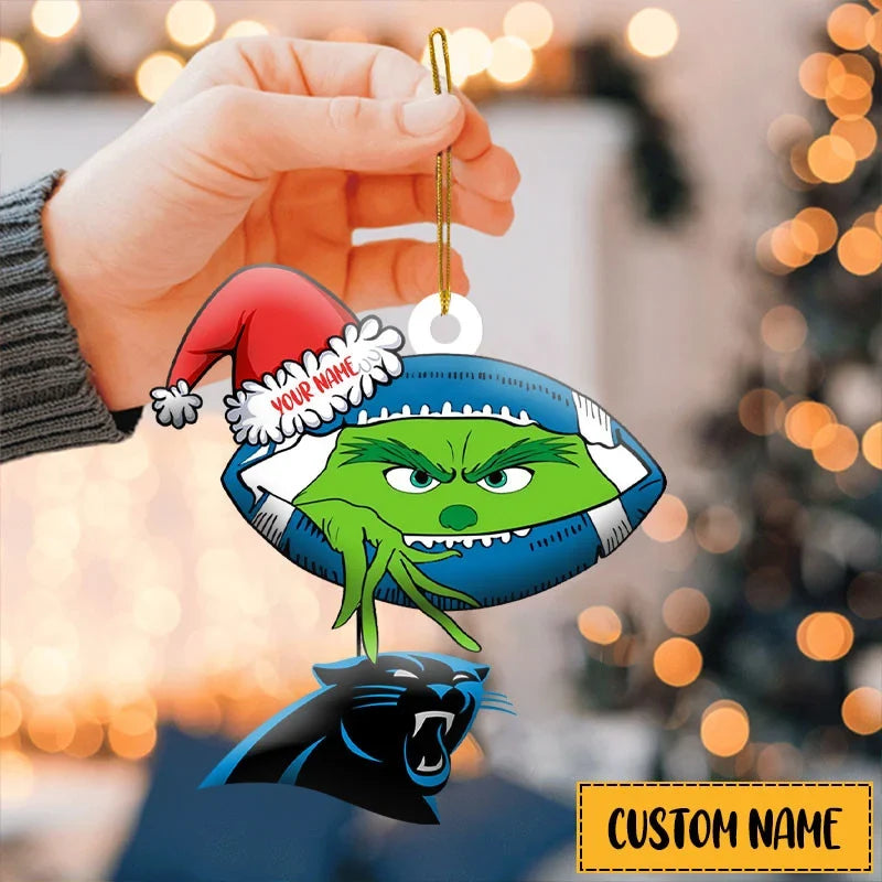 [TOUCHDOWN DEAL] NEW CUSTOMIZED NFL23 CLP CAROLINA PANTHERS CHRISTMAS ACRYLIC ORNAMENT