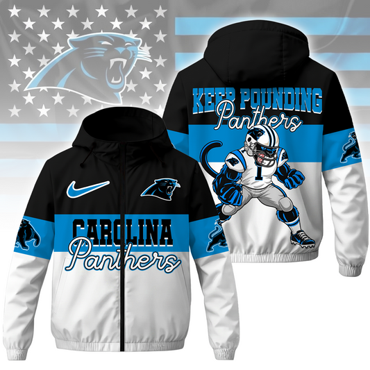 [TOUCHDOWN DEAL] NEW CUSTOMIZED NFL23 CLP CAROLINA PANTHERS WINDBREAKER JACKET