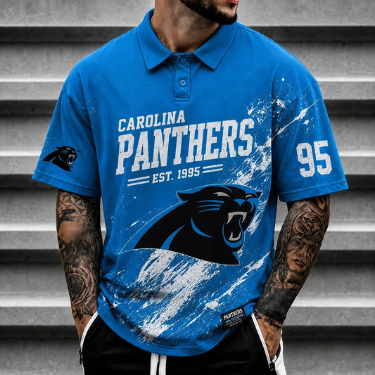 [TOUCHDOWN DEAL] NEW CUSTOMIZED NFL23 CLP CAROLINA PANTHERS POLO SHIRT