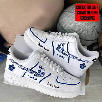 [PUCK DROP DEAL] NEW CUSTOMIZED NHL23 TML TORONTO MAPLE LEAFS AF1 SHOES