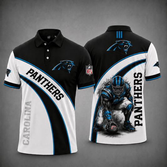 [TOUCHDOWN DEAL] NEW CUSTOMIZED NFL23 CLP CAROLINA PANTHERS POLO SHIRT