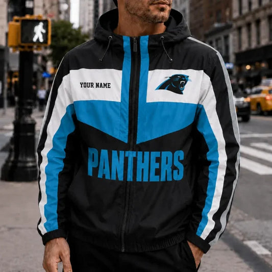 [TOUCHDOWN DEAL] NEW CUSTOMIZED NFL23 CLP CAROLINA PANTHERS WINDBREAKER JACKET