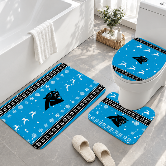 [TOUCHDOWN DEAL] NEW CUSTOMIZED NFL23 CLP CAROLINA PANTHERS 3-PIECE BATHROOM RUG SET