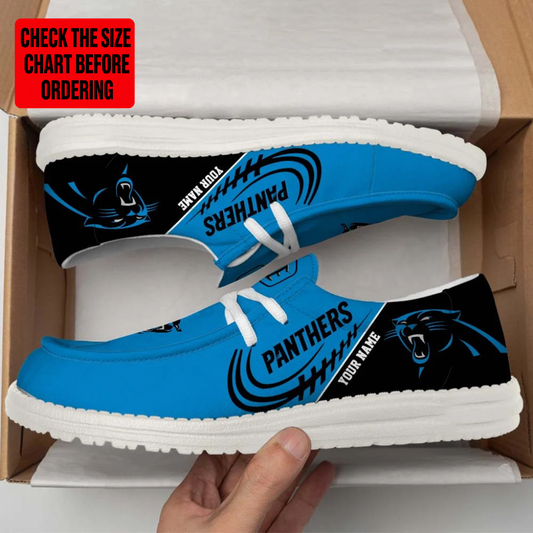 [TOUCHDOWN DEAL] NEW CUSTOMIZED NFL23 CLP CAROLINA PANTHERS LOAFER SHOES